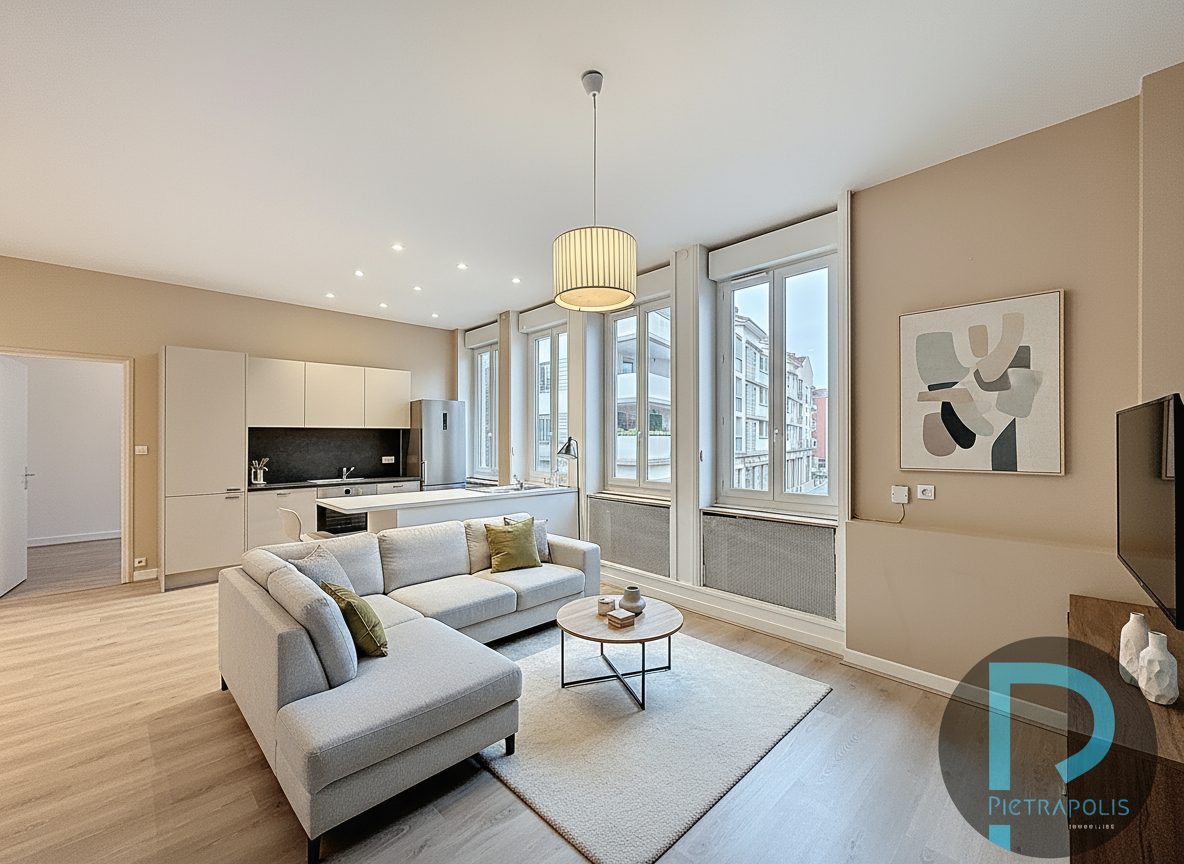 Appartement de 92m² - 3 chambres - Plein centre ville proche gare Villefranche S/S - 1 er étage sans ascenseur