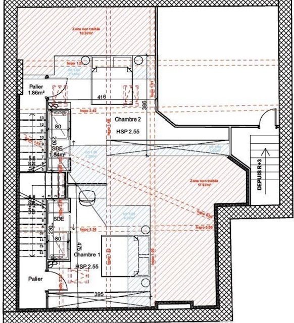 T3 Duplex de 88m² à rénover entierement au 4ème et dernier étage Lyon6 Lyon 69006