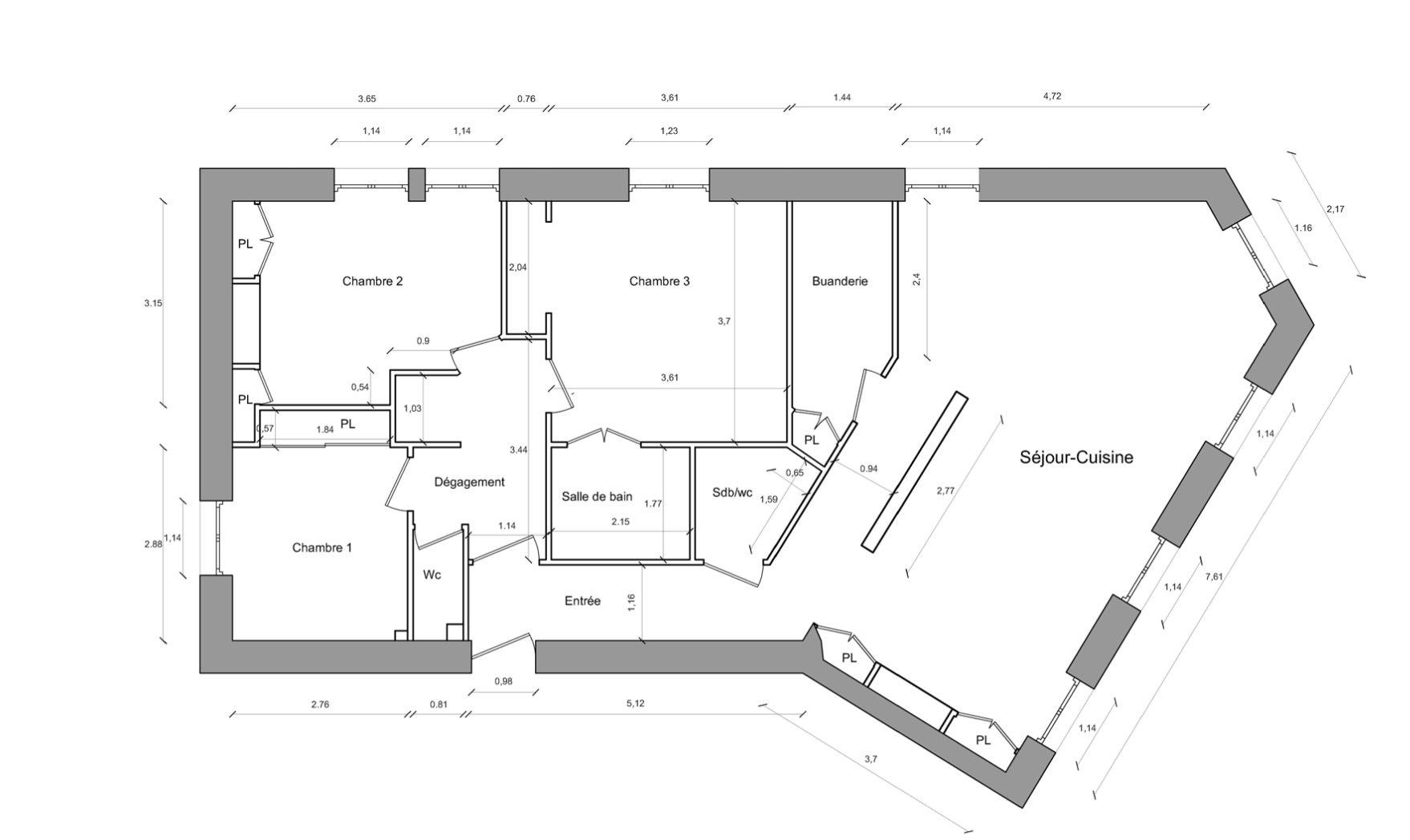 Bel appartement T4 secteur Montchat Lyon 69003