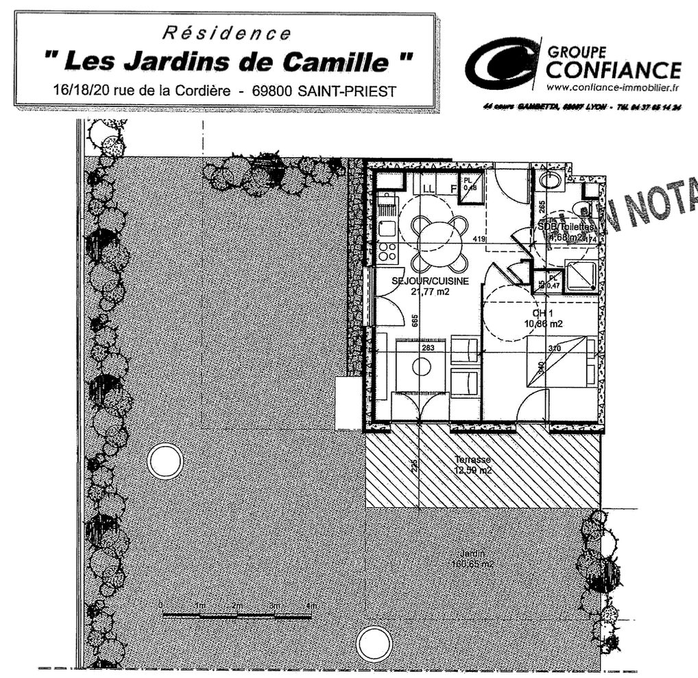 T2 de 38m2 avec jardin de 172m2 Saint-Priest 69800