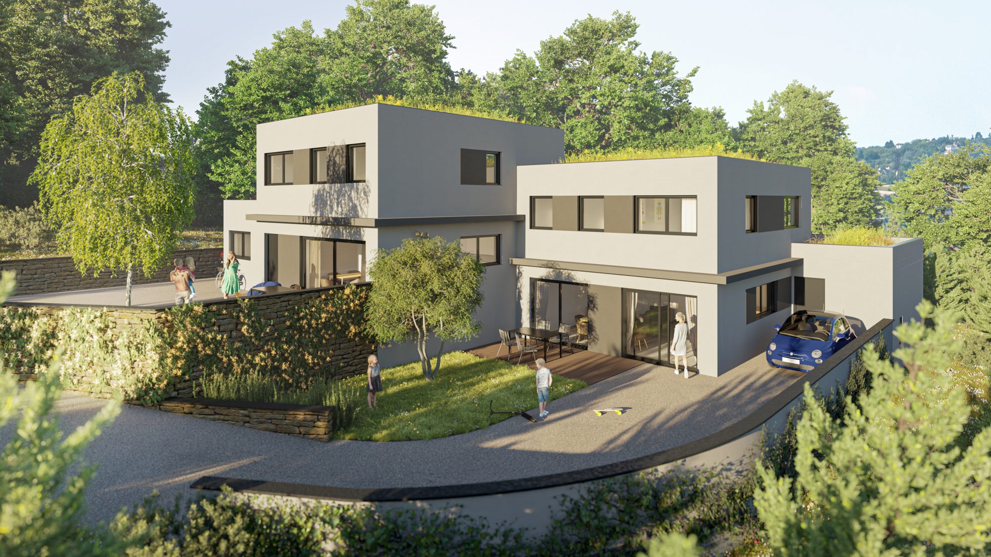 Villa contemporaire T5, 112 m² sur terrain de 1093 m²