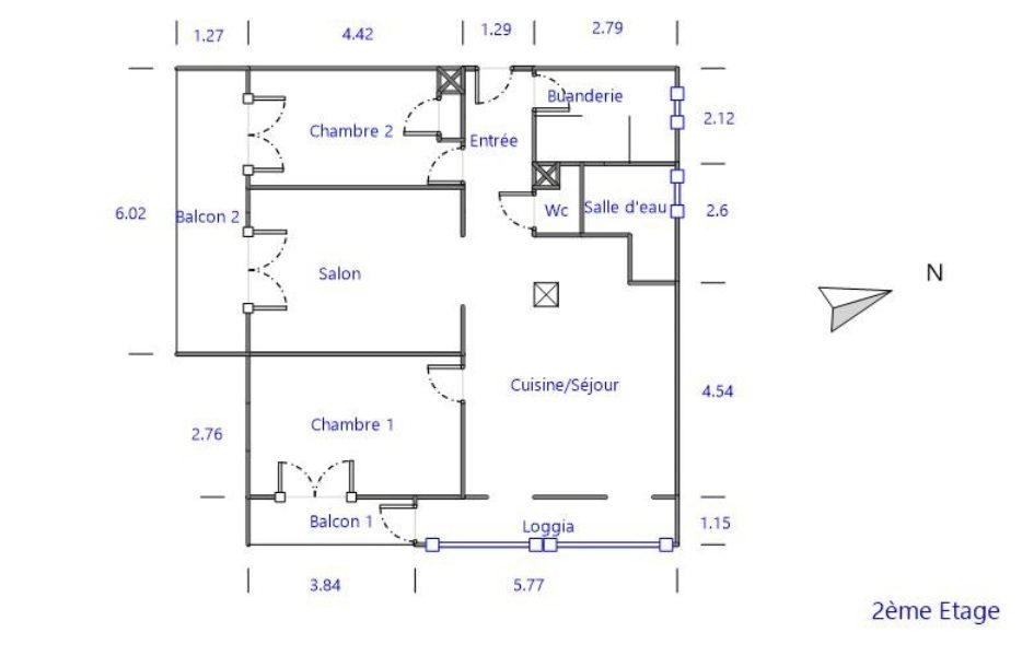 grand T3 78 m² avec balcons au métro cuire Caluire-et-Cuire 69300