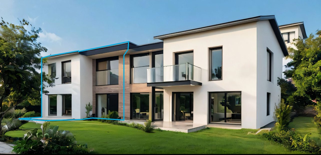 Maison de 110 m² - jardin et balcon de 6 m² - garage 2 places