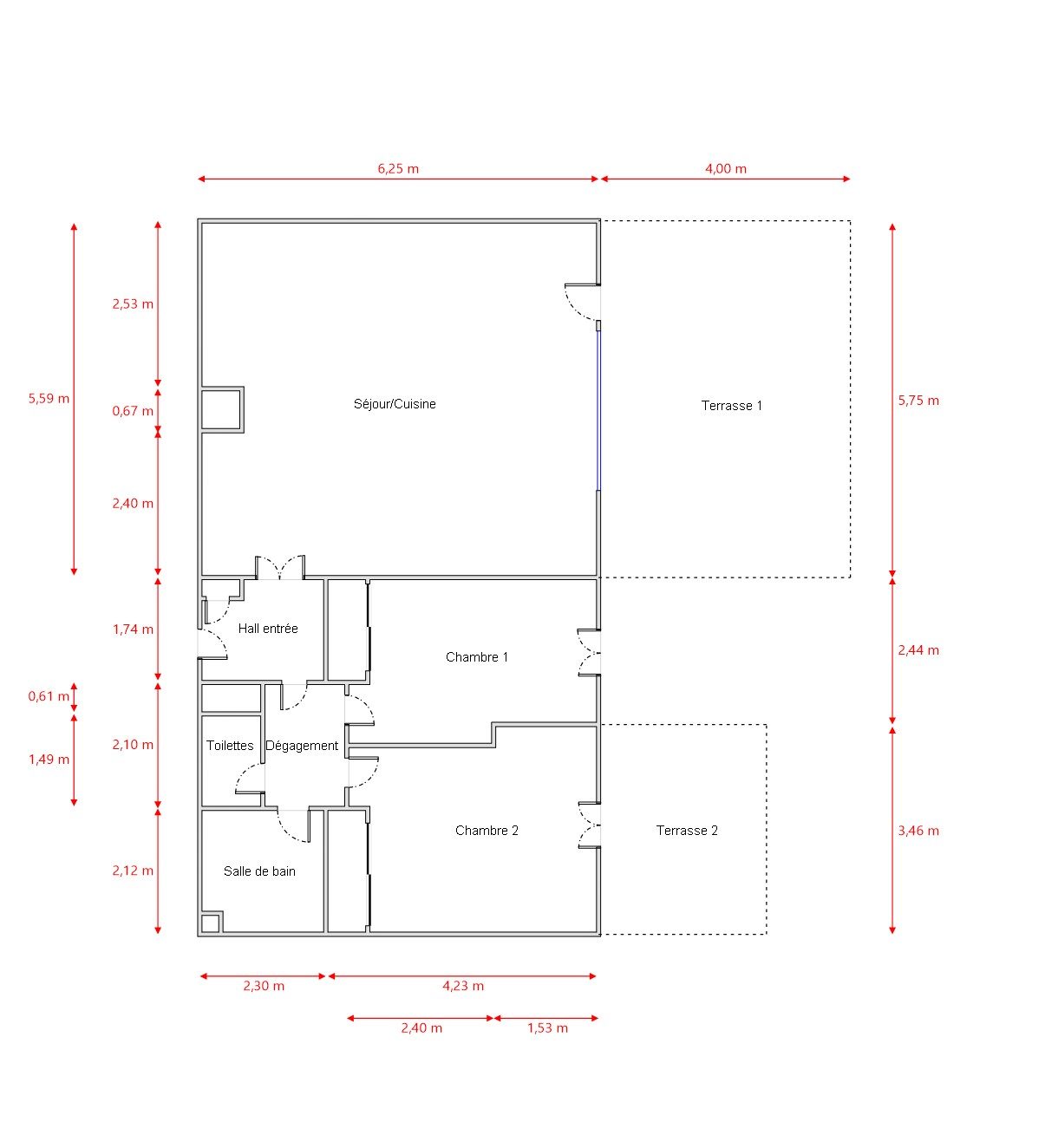 APPARTEMENT 72 M² JARDIN GARAGE
