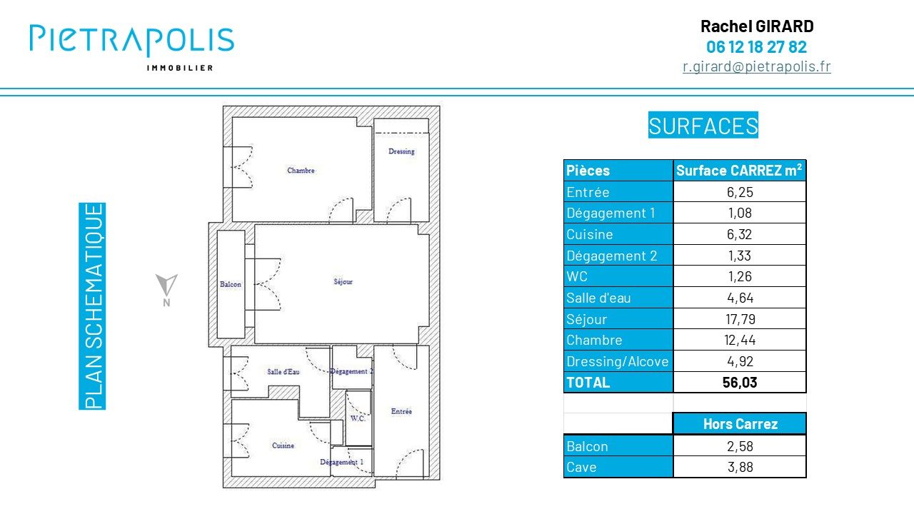 Lyon 8 - T2 de 56m² avec balcon au 2ème ét/7- ascenseur - Libre de suite Lyon 69008