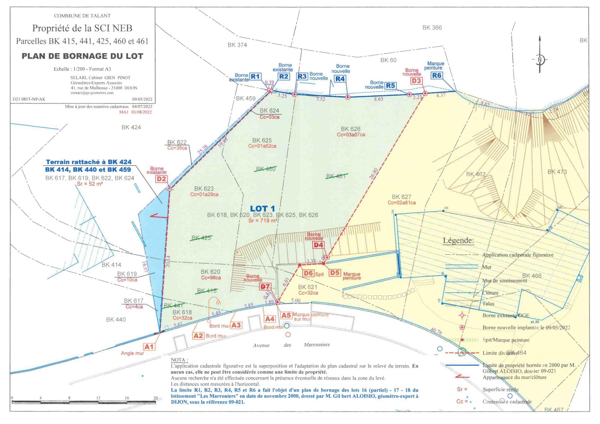 Terrain constructible 719m2 - Talant quartier Marronniers Talant 21240
