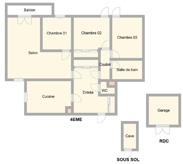 Appartement 4 pièces 82m2 avec balcon - Talant proche Dijon Talant 21240