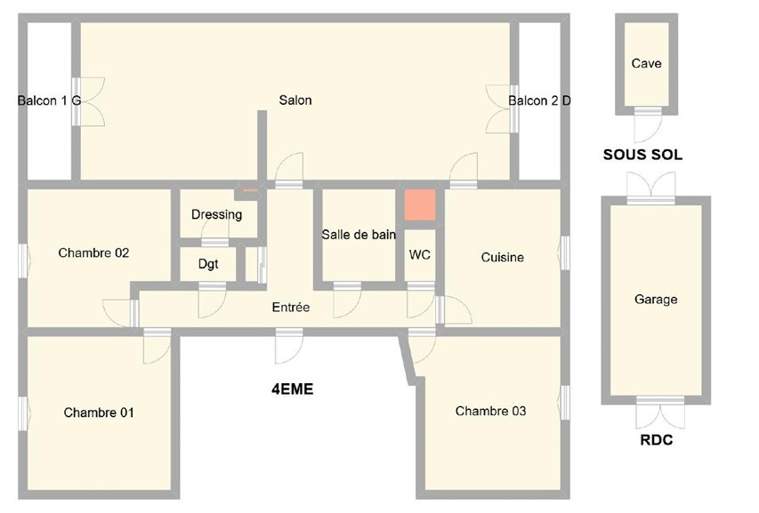 T4 95m2 - Dijon Boulevard Université Dijon 21000