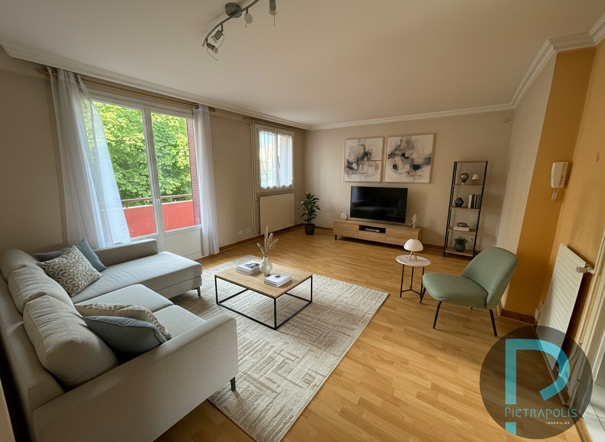 Appartement centre VILLEFRANCHE S/S 64m² - 2 chambres - balcon - cave - garage