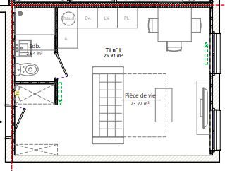 PLACE DES TERREAUX - PLATEAU 25,91m2 A RENOVER - 5 eme ETAGE - LUMINEUX