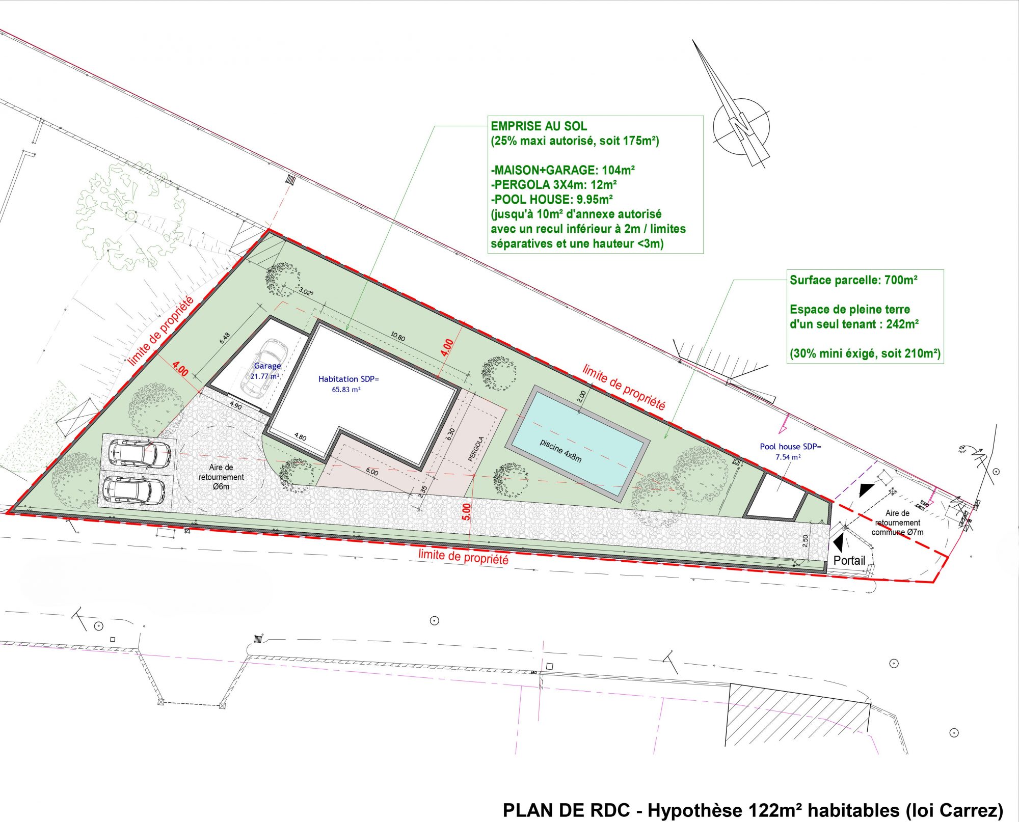TERRAIN CONSTRUCTIBLE SUR LES HAUTS DE ST PIERRE DE CHANDIEU