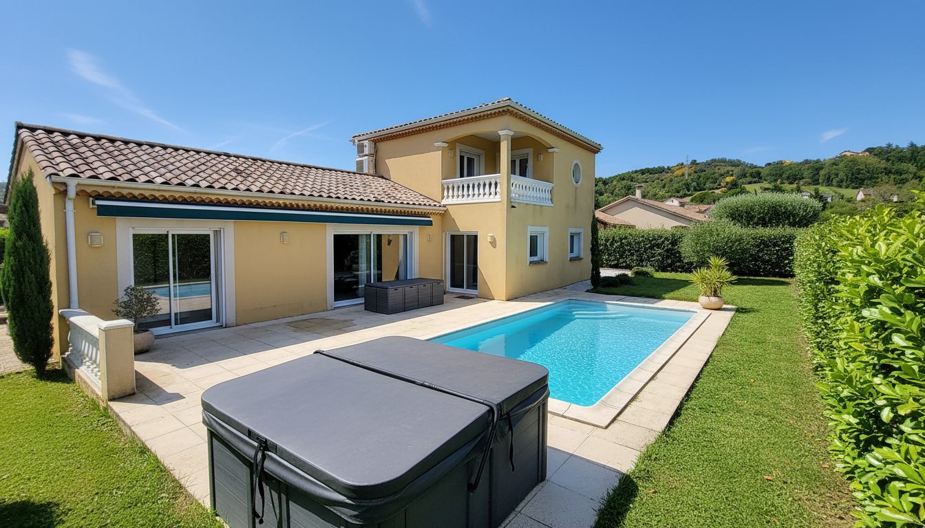 Villa T5 - 4 Chambres - Terrain plat 693m2 - Piscine- Sans vis à vis