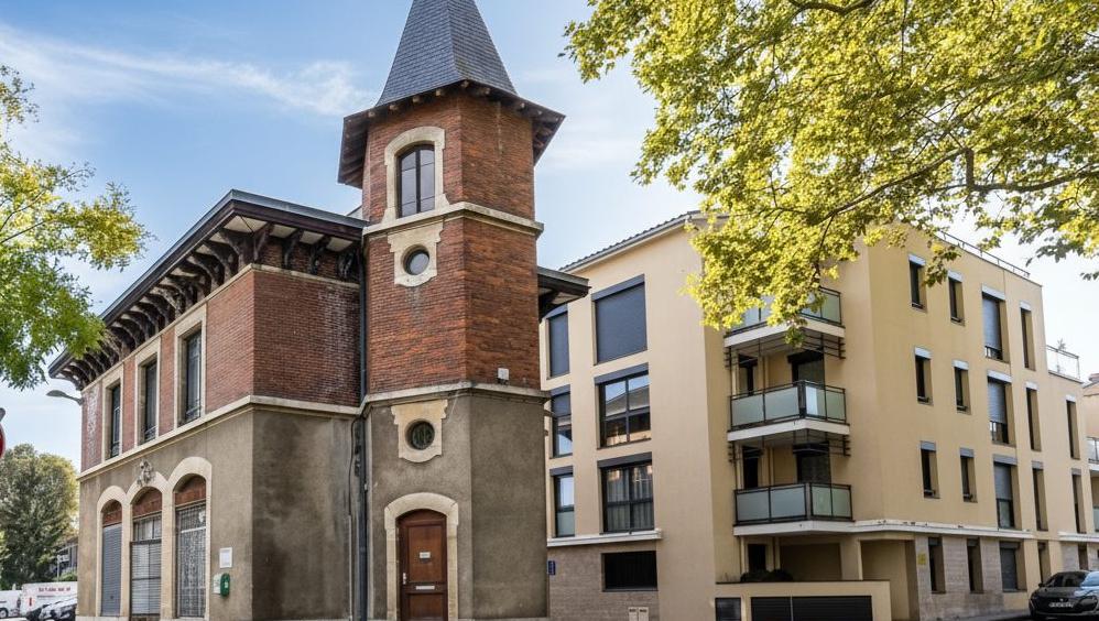 Lumineux T2 en parfait état au centre d'Ecully avec garage et terrasse.