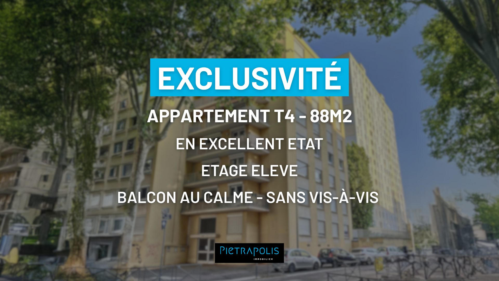A VENDRE EN EXCLUSIVITE T4 lumineux avec balcon – Étage élevé, vue dégagée, cadre verdoyant et calme !