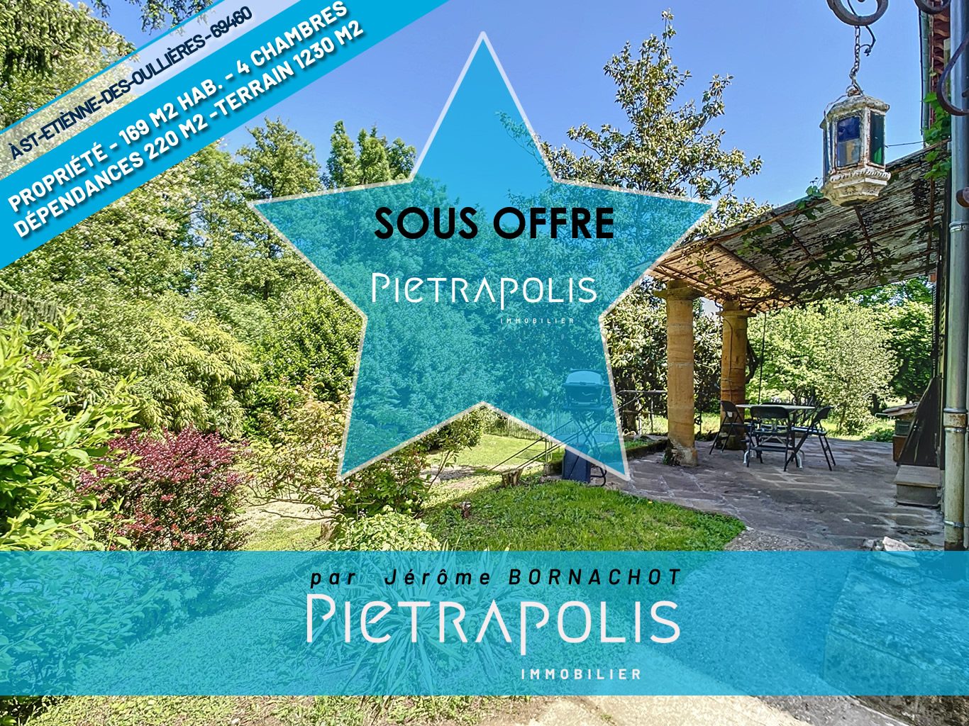 RARE À 10 Min A6 - 69460 SAINT-ÉTIENNE-DES-OULLIÈRES ! Propriété XIXème - 167 M2 sur ss-sol complet - 4 CH  - Terrain de 1230 M2