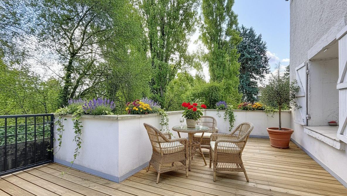 Appartement 88m² - Jardin de 200m² - 2 chambres (possible 3) - Terrain - Piscine