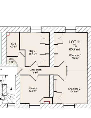 appartement vendu loué - rentabilité actuelle 5% Gleizé 69400