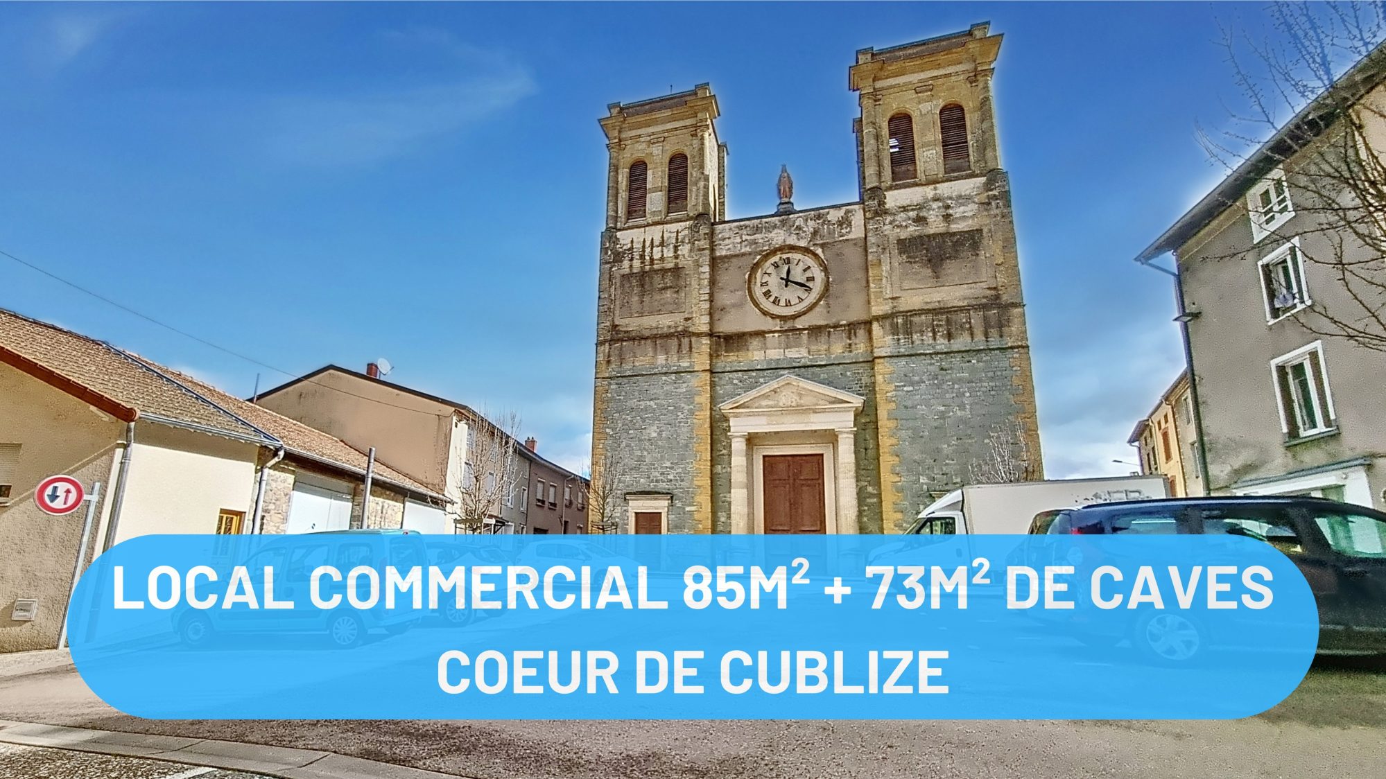 Local Commercial + caves au centre ville de Cublize