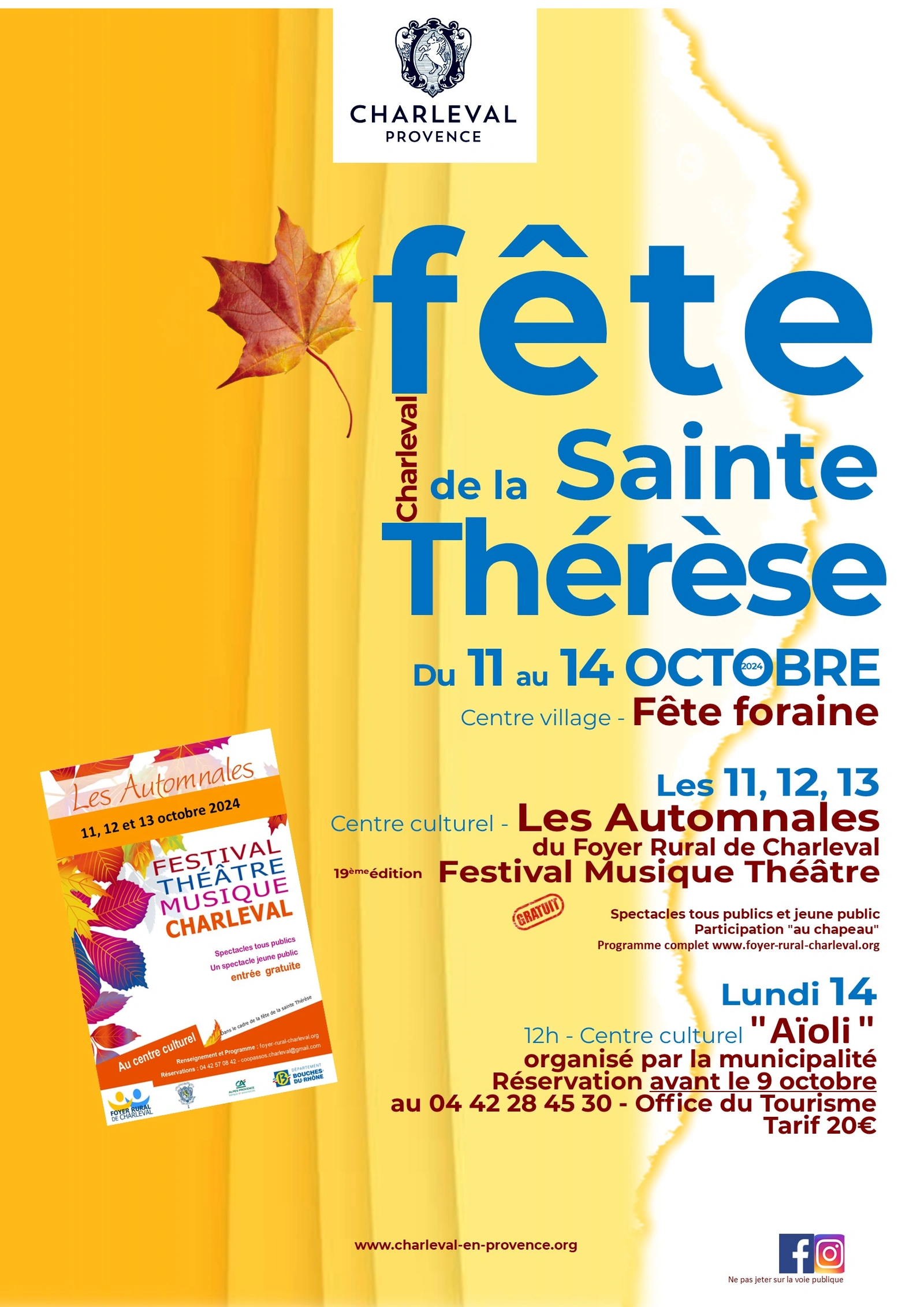 Actualité Fête Sainte Thérèse du 11 au 14 octobre