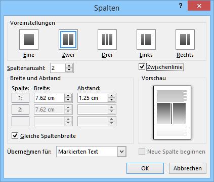 Word dokument zwei spalten unabhängig [2026]