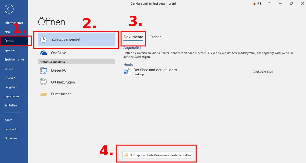 Word dokument nach neustart wiederherstellen [2024]