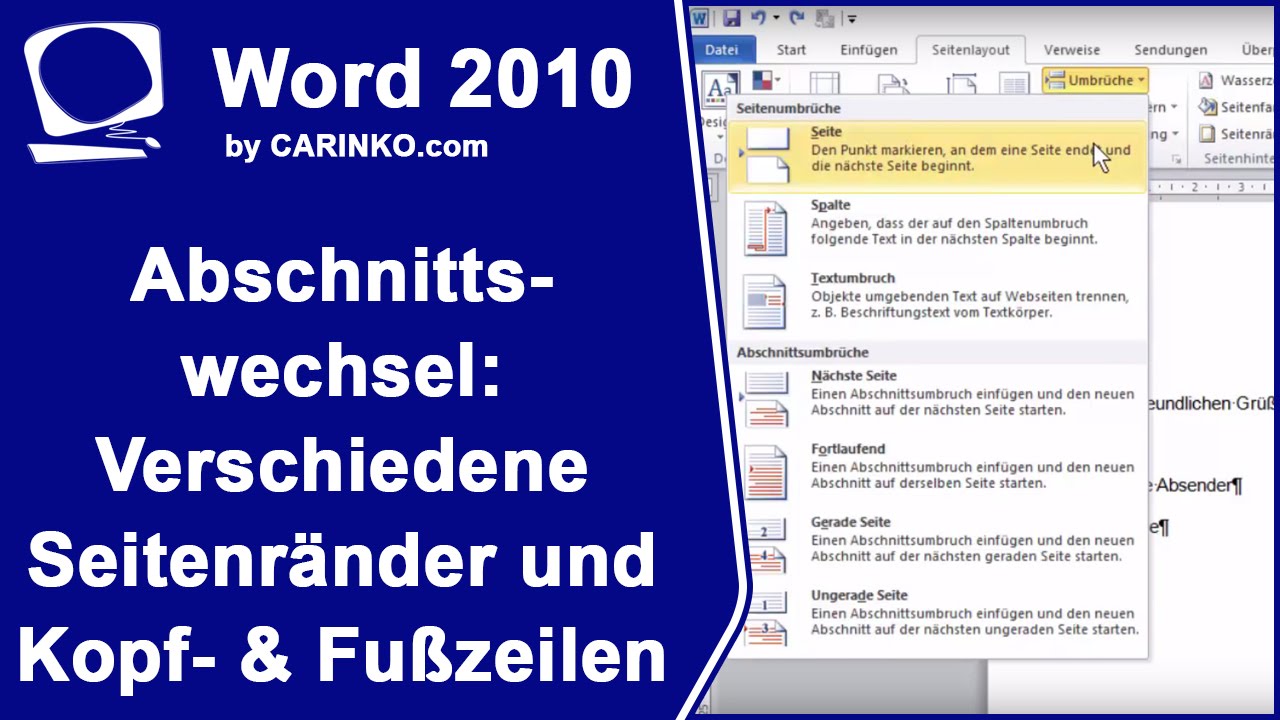 Word Fängt Ganz Oben An Zu Schreiben