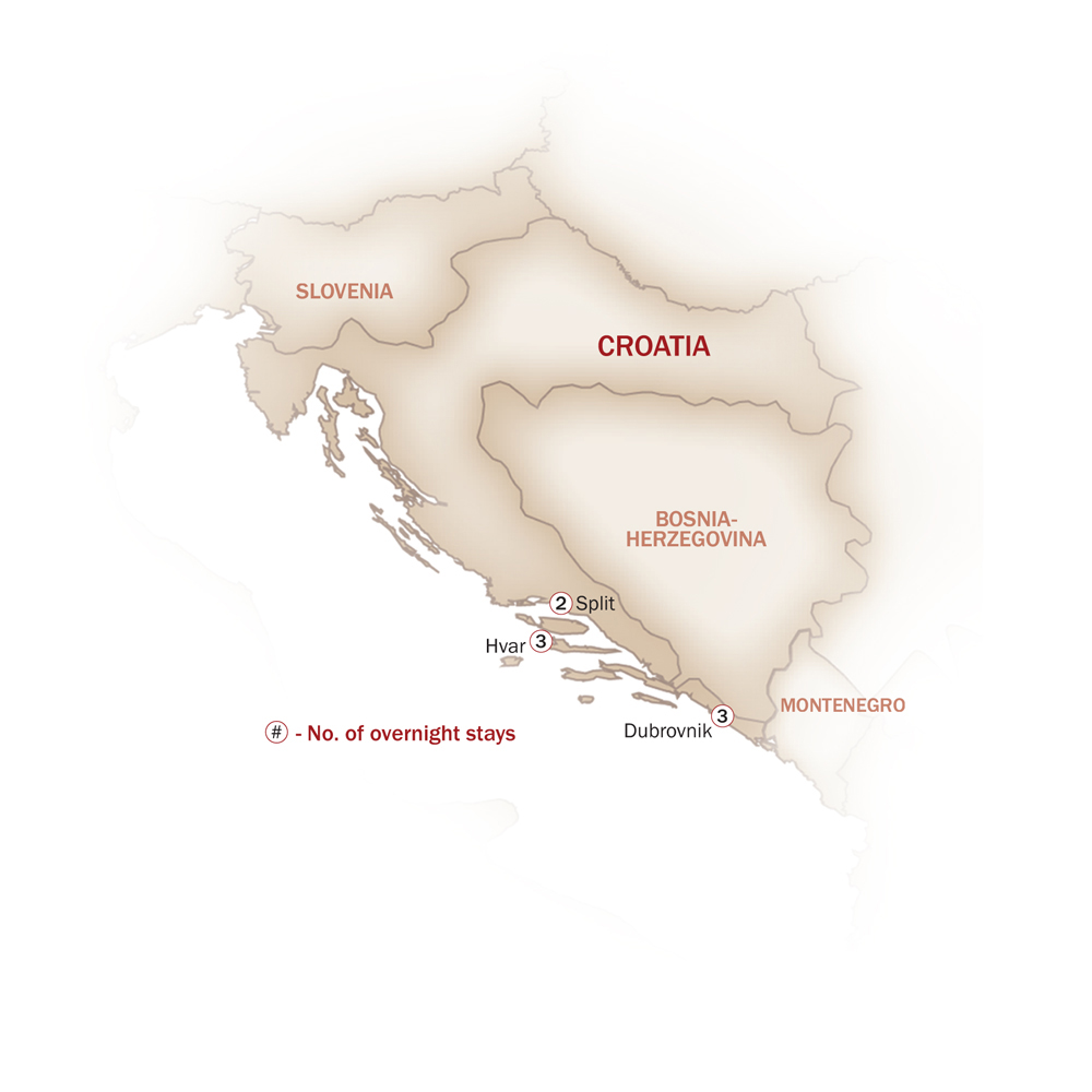 ROMANTIC CROATIA map