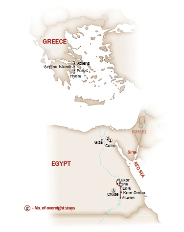 EGYPT & GREECE map