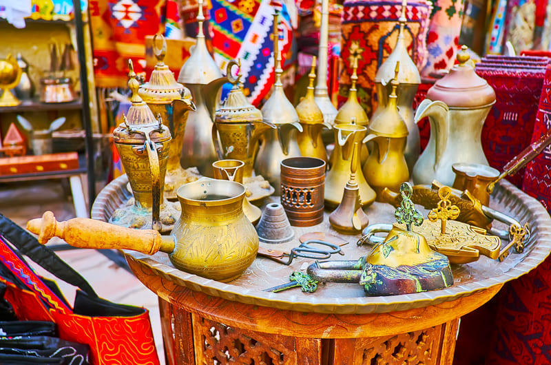 Traditional Dallah Coffee Pots at Souk