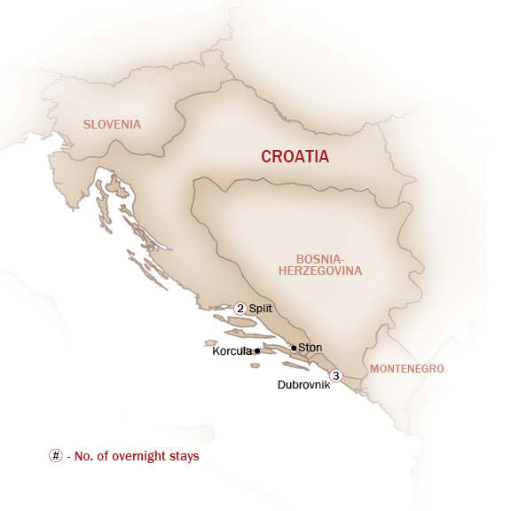 WINE & DINE IN CROATIA map