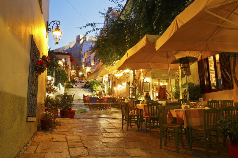 Streets of Old Town of Plaka Athens