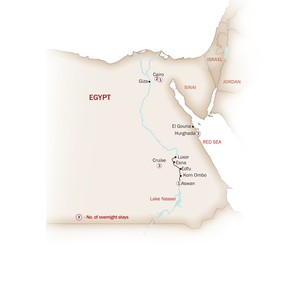 PYRAMIDS, PHARAOHS, & PARADISE map