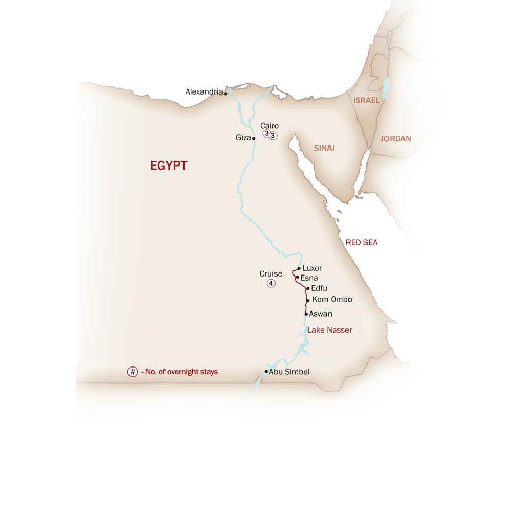 EGYPT SPECTACULAR JOURNEY map
