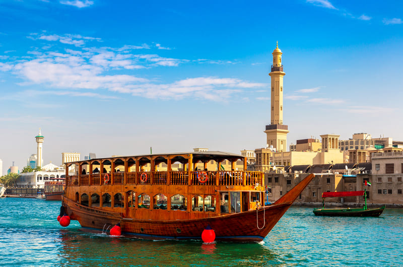 Traditional Wooden Dhow Ship Dubai