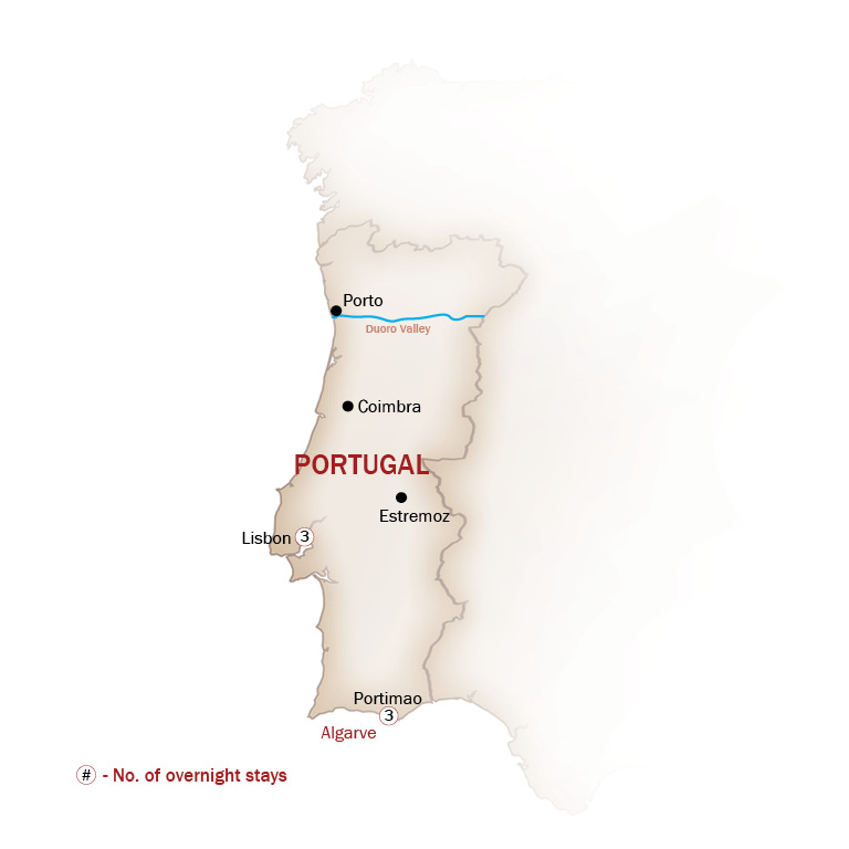 PORTUGAL'S LISBON & ALGARVE map