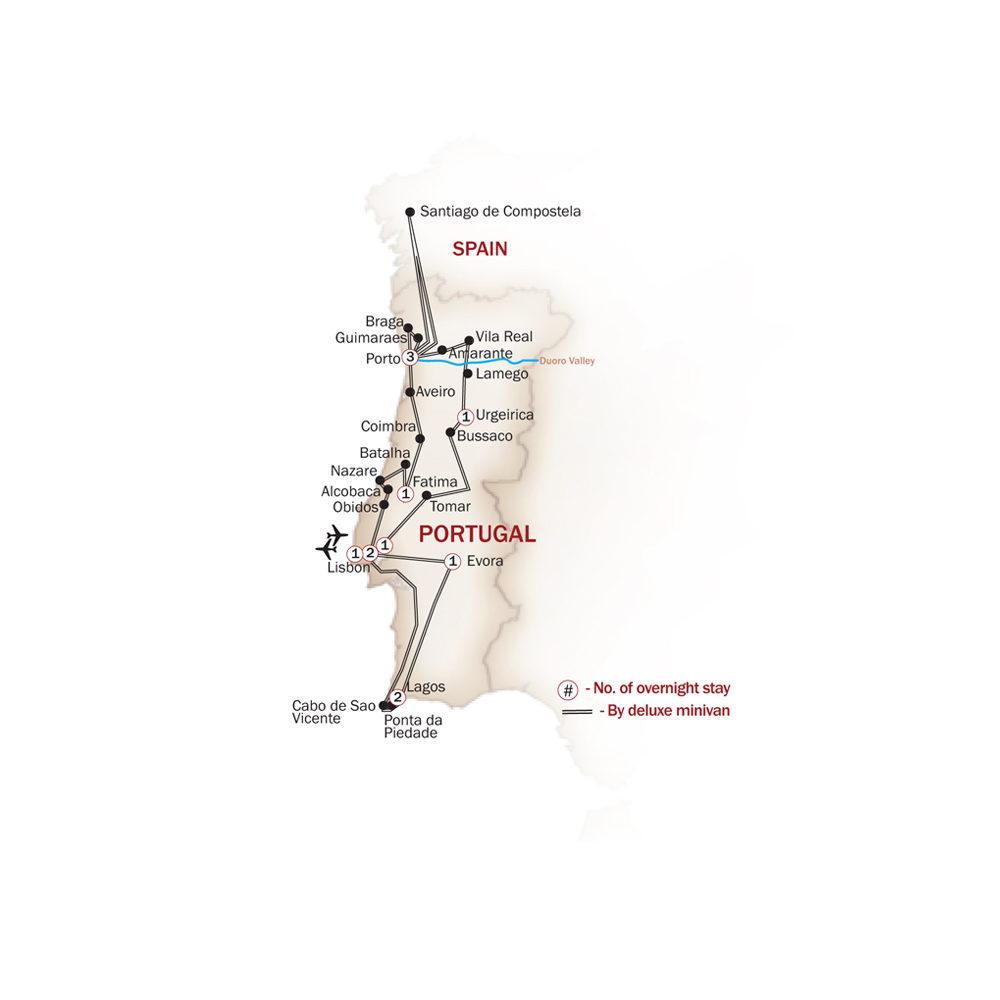 THE BEST OF PORTUGAL map