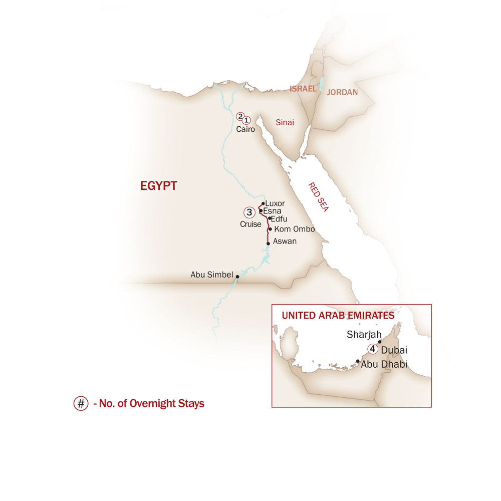 EGYPT & DUBAI map