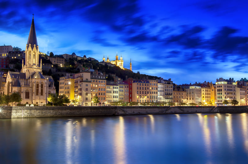 Night view of Lyon