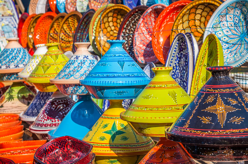 Tajines in Souk Marrakesh