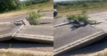 Вниманию водителей! Из-за жары на дороге поднялись бетонные плиты