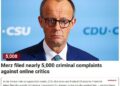 Германия Канцлер ФРГ Фридрих Мерц подал тысячи исков за оскорбления в его адрес в Интернете