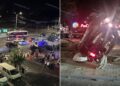 В Кишинёве у цирка произошло серьёзное ДТП: перевернулась машина, трое пострадавших доставили в больницу