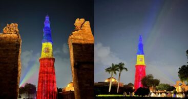 Кутб-Минар в Нью-Дели подсветили цветами молдавского флага в честь Дня независимости