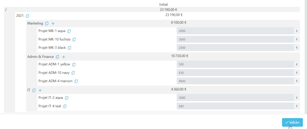 Enregistrer son budget
