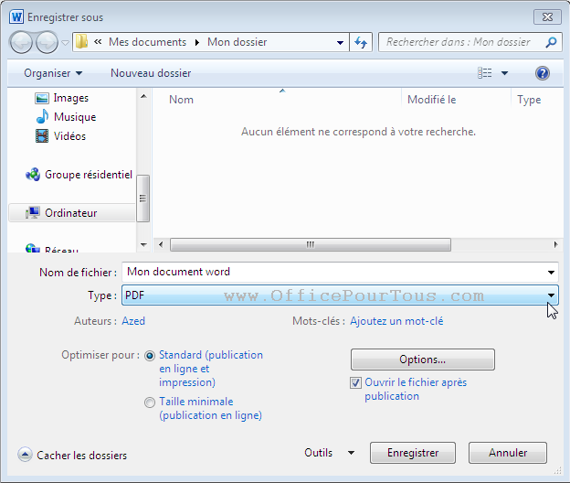 Enregistrer en pdf sur word 2 Enregistrer en pdf sur word
