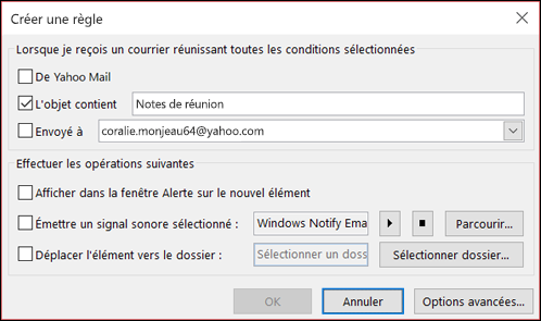 Comment enregistrer un e-mail dans un dossier
