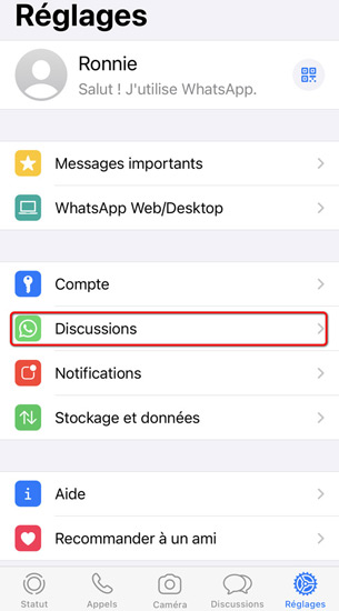 Parametre whatsapp ne pas enregistrer les photos