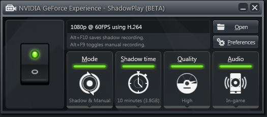 Enregistrer avec nvidia