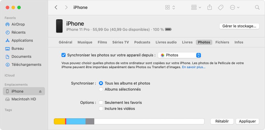 Comment enregistrer des photos de l'iphone vers l'ordinateur