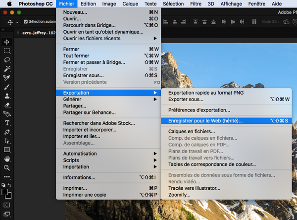 Enregistrer pour le web illustrator